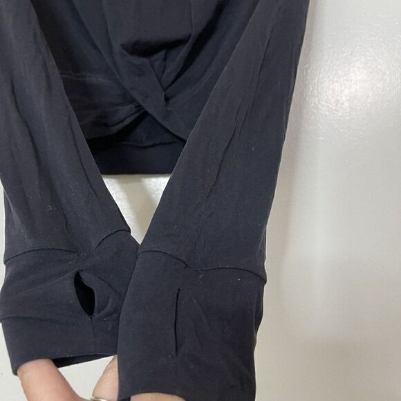 Buff Bunny long sleeve twist front cropped high neck shirt top size medium - Picture 5 of 6